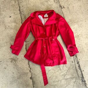 White Stag Vtg Red Women's Trench Coat Raincoat XL 16/18